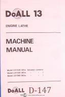 DoAll-DoAll 13 LD 1320, 1340, 1360 Engine Lathe Operations and Maintenance Manual 1992-13-LD 1320-LD 1340-LD 1360-01